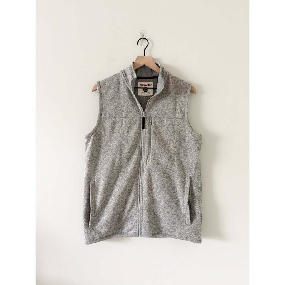 Wrangler Men's Gray Sleeveless Fleece Vest Size M